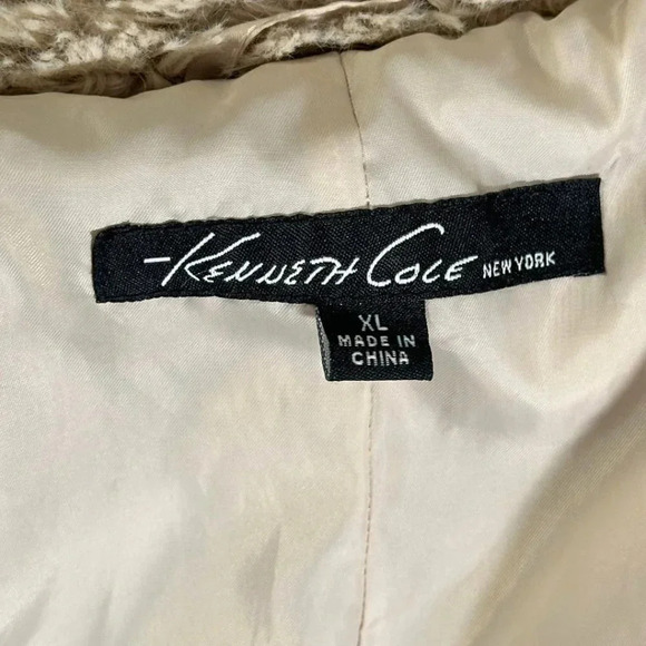 Kenneth Cole Women's Full-Snap Faux Fur Teddy Coat Size XL Color Block Tan Brown - Picture 8 of 8